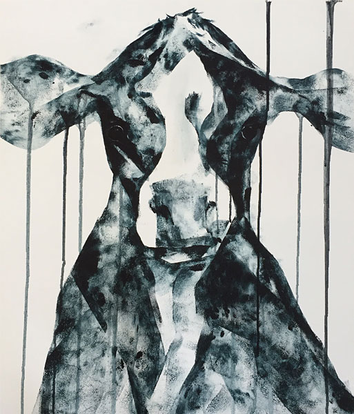 Ko i akryl av Anna Eriksson