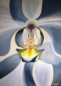 Orchidé, olja av Mona Wikborg
